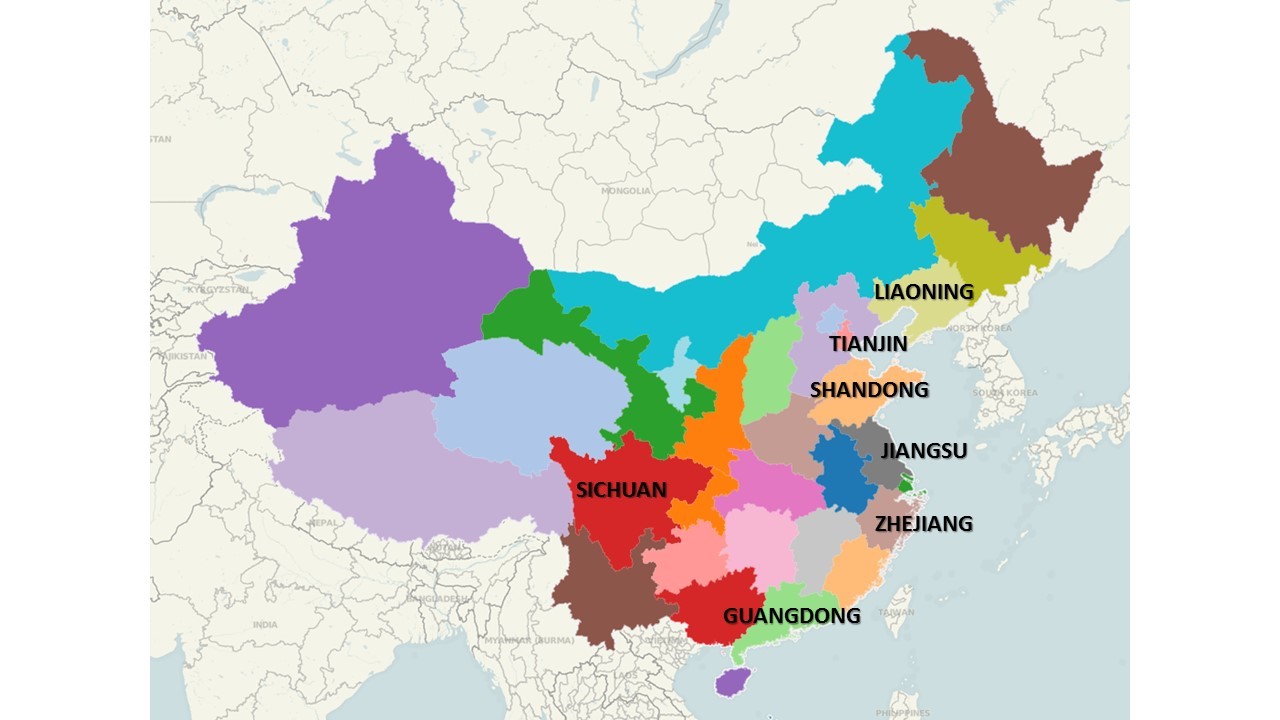 China provinces. Карта регионов Китая. Название регионов Китая. Provinces in China. Площадь регионов Китая.